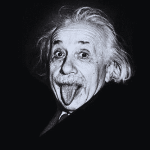 gênio, foto de Albert Einstein mostrando a língua